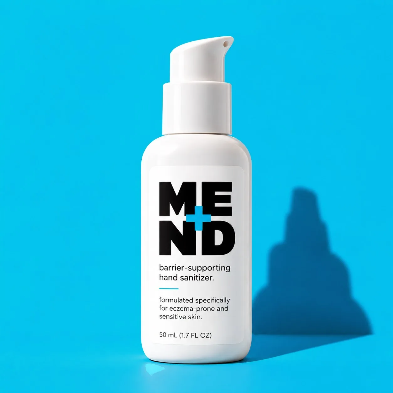 MEND+ barrier-supporting hand sanitizer bottle